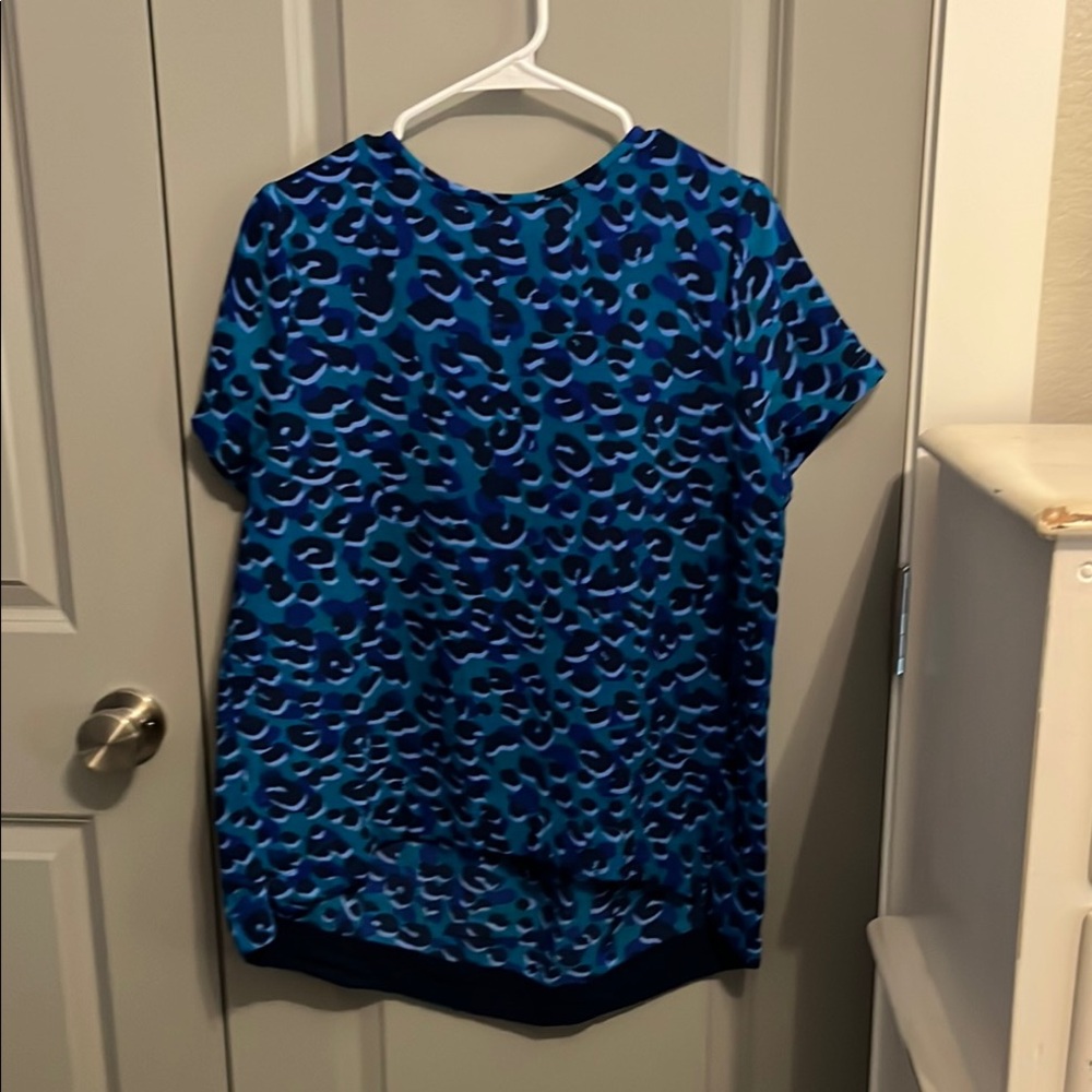 Blue Leopard Print Women's Top
